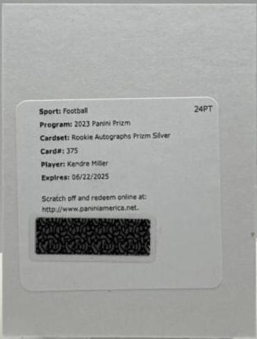 Kendre Miller #375 2023 Panini Prizm Football