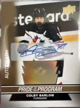 Colby Barlow [Signature] #82 Prices | 2023 Upper Deck Team Canada ...