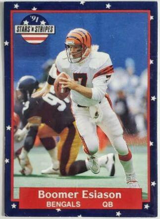 Boomer Esiason #7 Football Cards 1991 Fleer Stars and Stripes