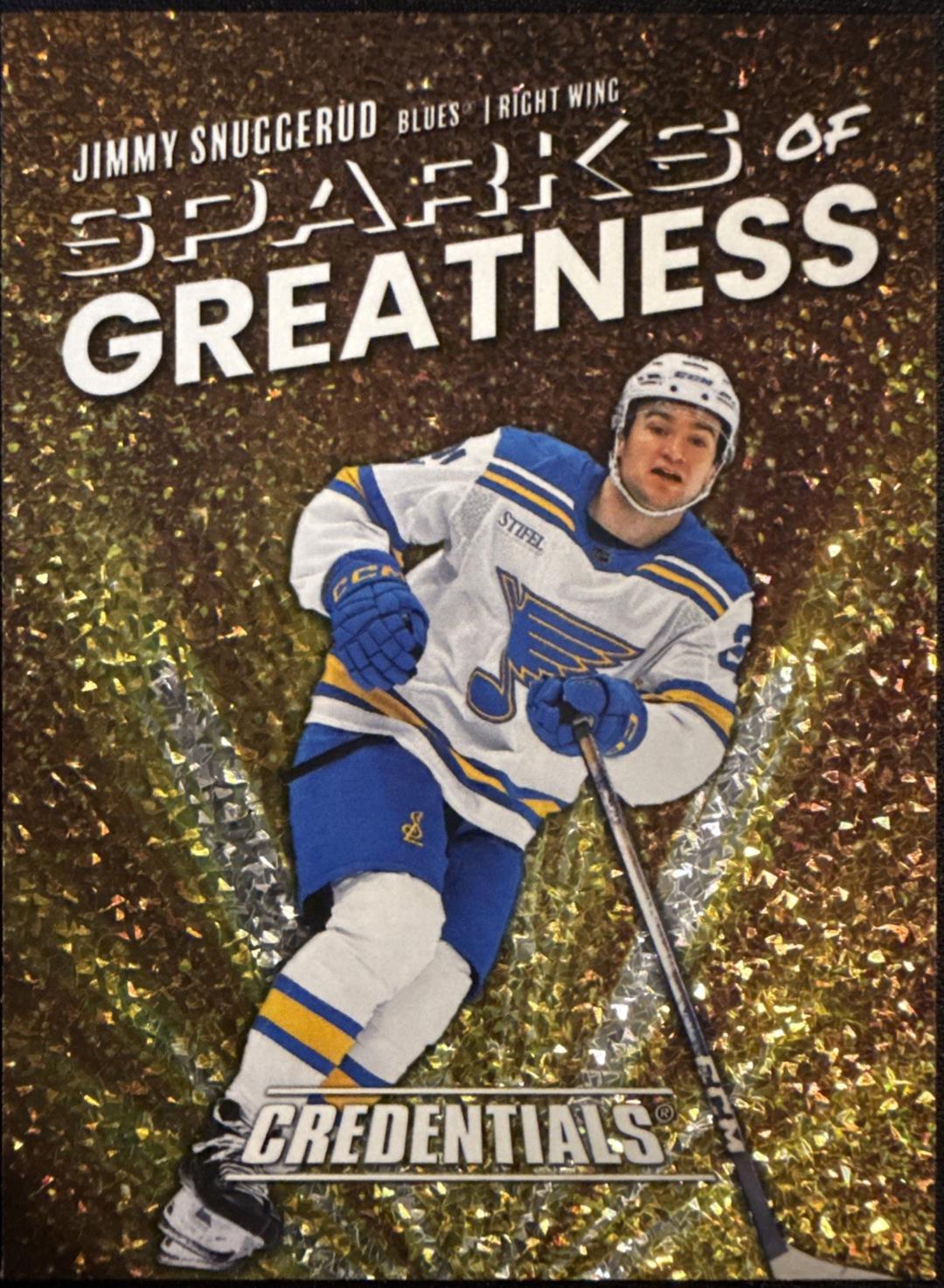 Jimmy Snuggerud #SG-19 2025-26 Upper Deck Credentials Hockey Sparks of Greatness