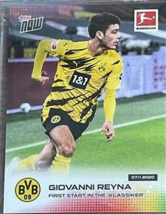 Giovanni Reyna #40 Soccer Cards 2020 Topps Now Bundesliga
