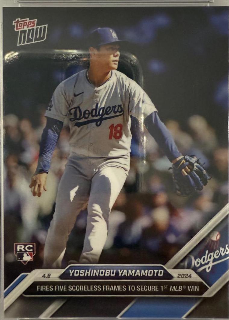 Yoshinobu Yamamoto #42 Baseball Cards 2024 Topps Now
