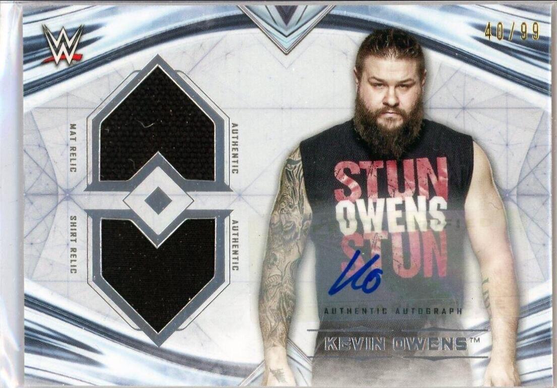 Kevin Owens #DRA-KE Wrestling Cards 2020 Topps WWE Undisputed Dual Relic Autographs