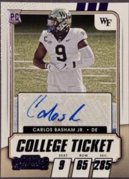 Carlos 'Boogie' Basham #158 2021 Panini Contenders Draft Picks Football