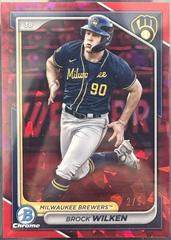 Brock Wilken [Red Refractor] #BDC-117 Baseball Cards 2024 Bowman Draft Chrome Prices