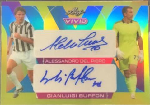 Alessandro Del Piero , Gianluigi Buffon #DA-4 Soccer Cards 2022 Leaf Vivid Dual Autographs