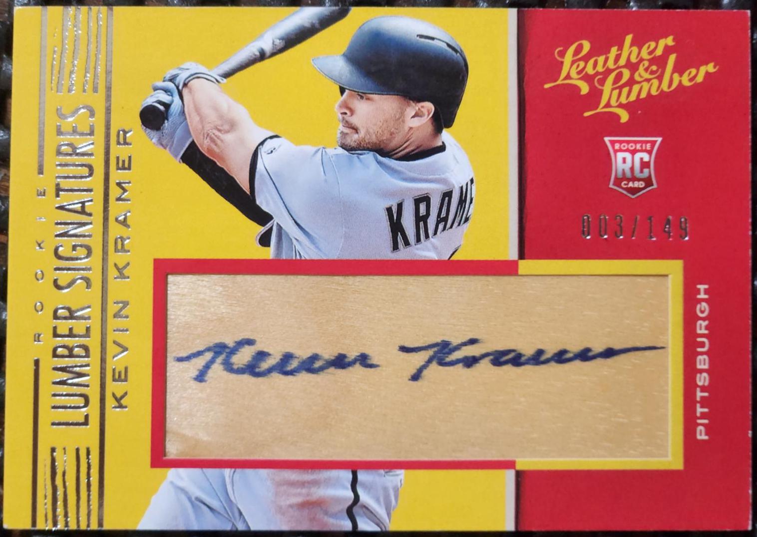 Kevin Kramer #126 Baseball Cards 2019 Panini Leather & Lumber Rookie Signatures