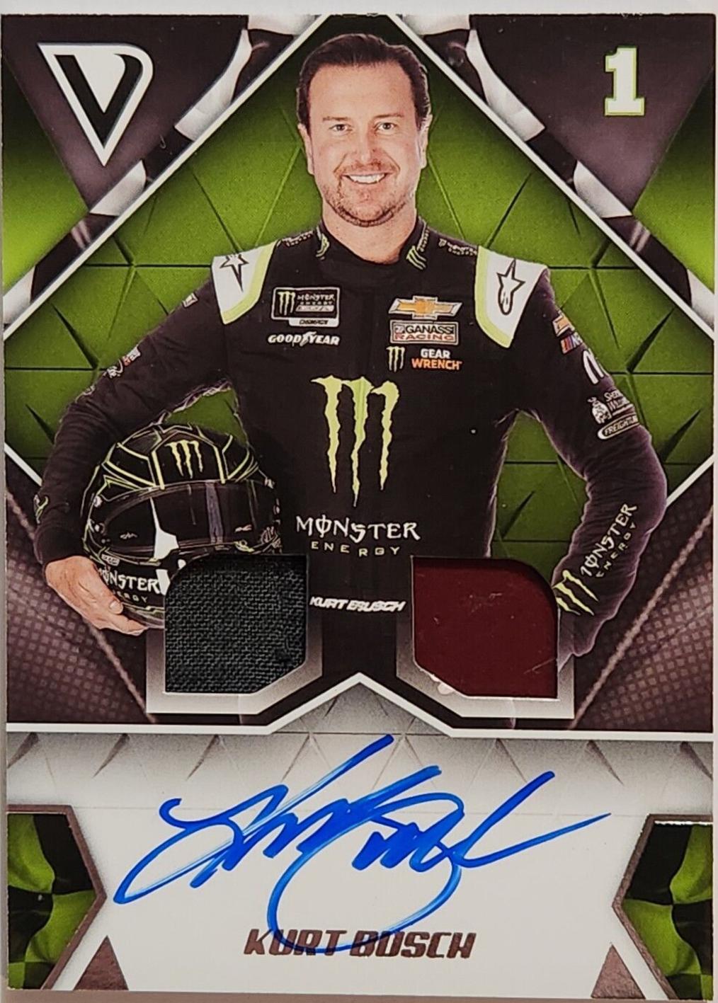 Kurt Busch #DSS-KU Racing Cards 2019 Panini Victory Lane Nascar Dual Swatch Signatures