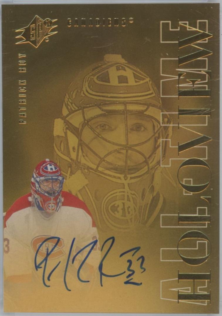 Patrick Roy #ATG-PR Hockey Cards 2024 SPx All-Time Holoview Autograph