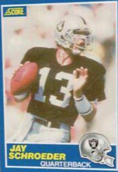 Jay Schroeder #30 Football Cards 1989 Panini Score