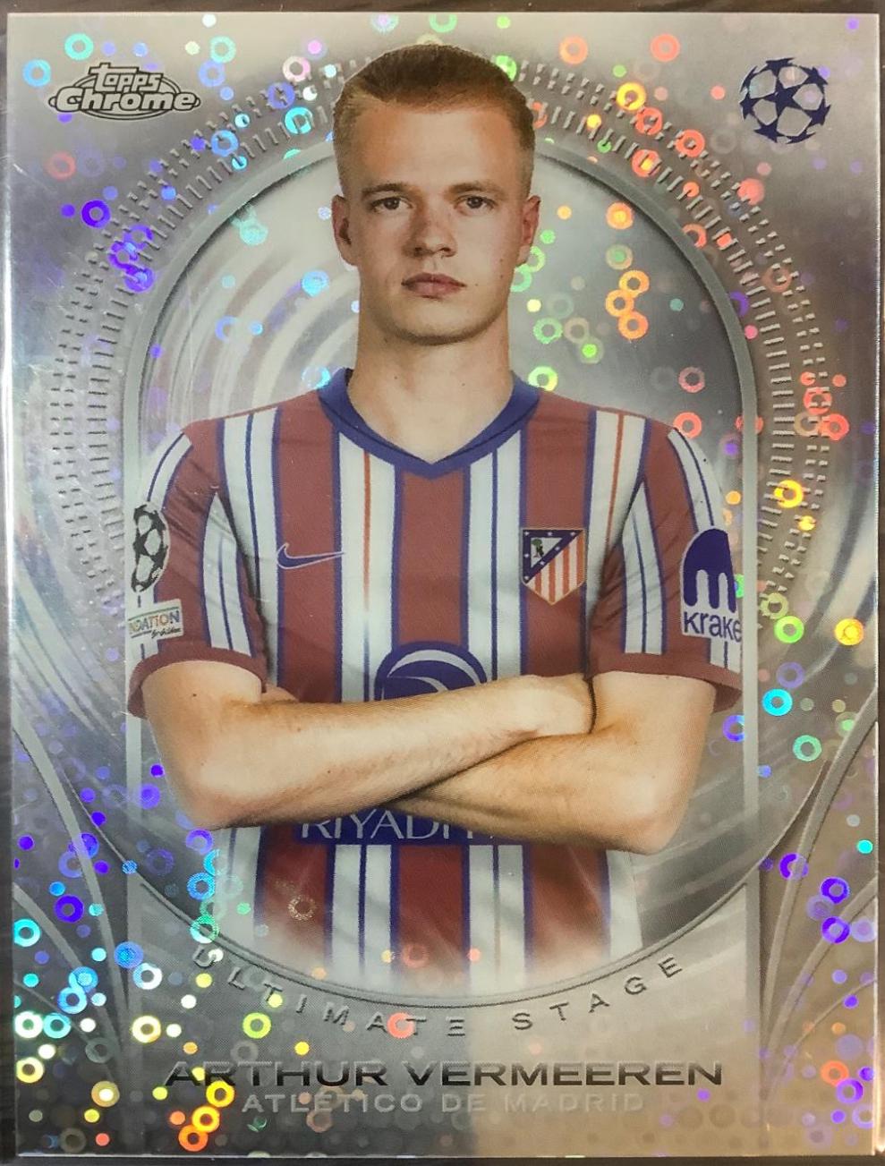 Arthur Vermeeren #USC-7 Soccer Cards 2024 Topps Chrome UEFA Club Ultimate Stage