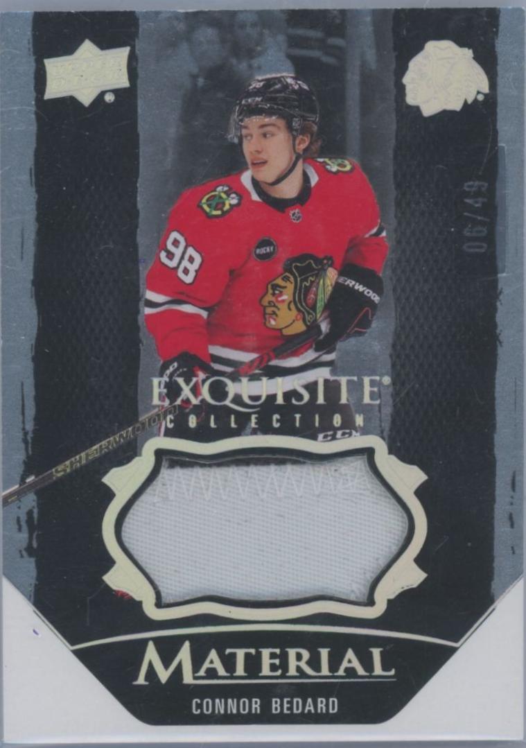 Connor Bedard #EM-CB Hockey Cards 2024 Upper Deck Black Diamond Exquisite Collection Materials