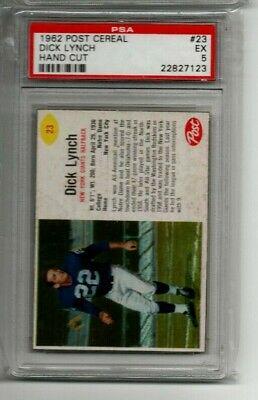Dick Lynch #23 Football Cards 1962 Post Cereal