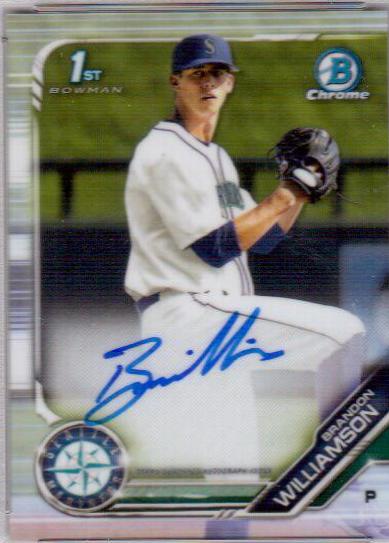 Brandon Williamson #CDA-BWI 2019 Bowman Draft Chrome Picks Autograph Baseball