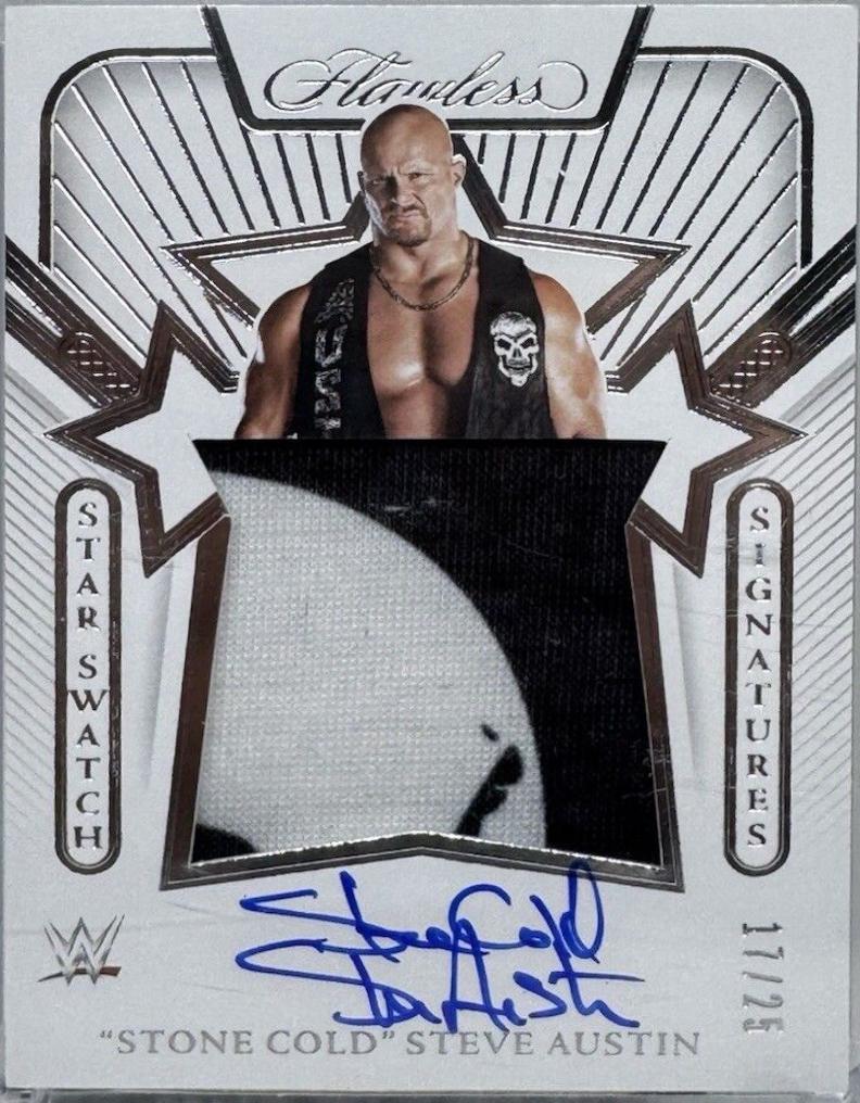 Stone Cold Steve Austin #8 Wrestling Cards 2024 Panini Flawless WWE Star Swatch Signatures