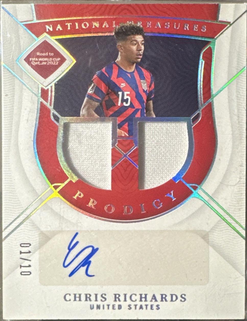 Chris Richards #PA-CRD Soccer Cards 2022 Panini National Treasures FIFA Road to World Cup Prodigy Memorabilia Autographs