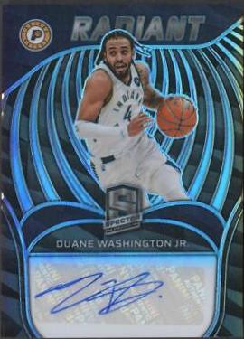 Duane Washington Jr. #RSI-DWJ Basketball Cards 2021 Panini Spectra Radiant Signatures