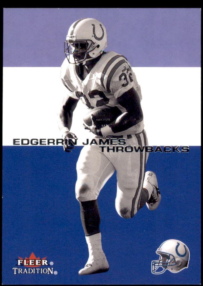 Edgerrin James #7 Football Cards 2001 Fleer Throwbacks