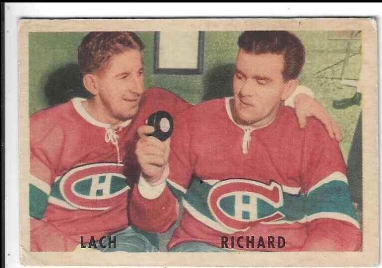 E. Lach, M. Richard #30 Hockey Cards 1953 Parkhurst