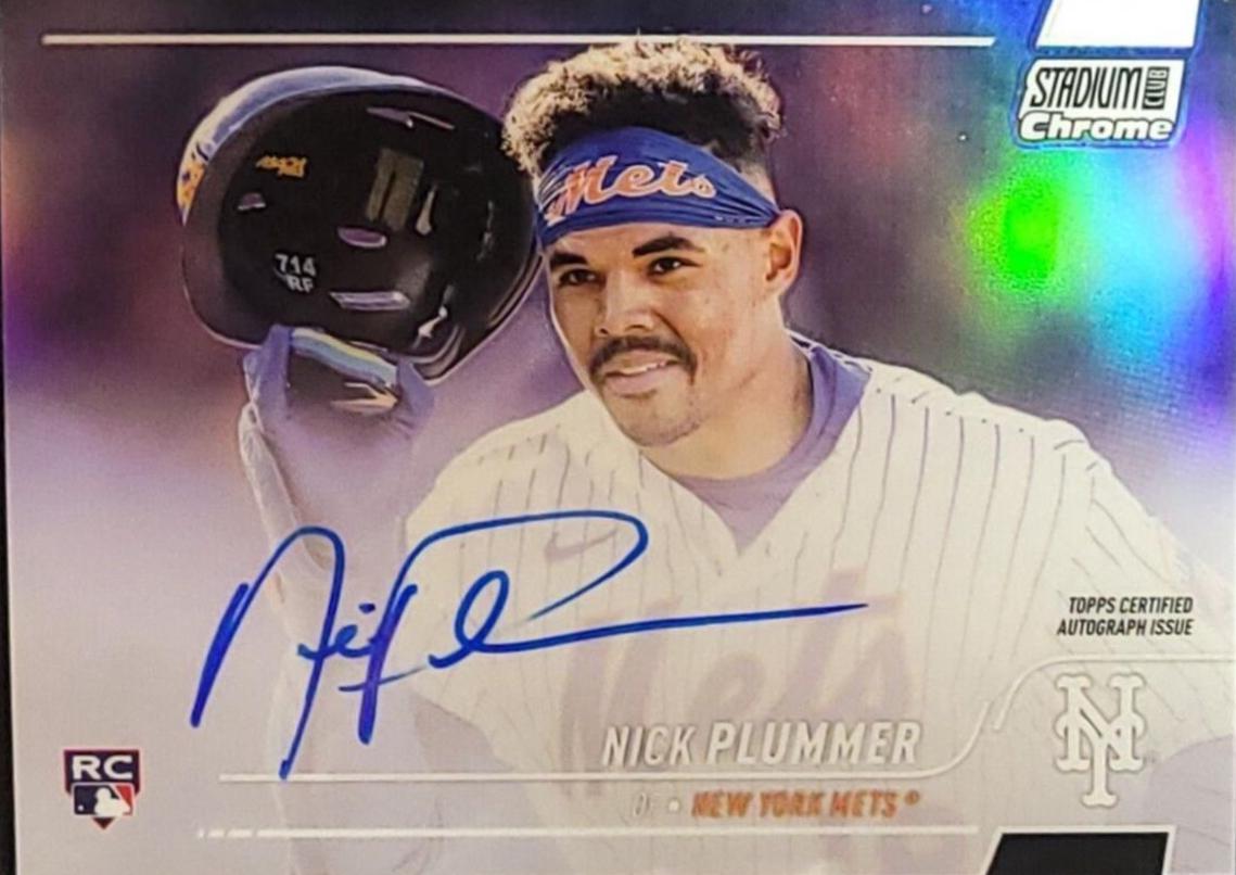 Nick Plummer #SCCUA-NPL Baseball Cards 2022 Stadium Club Chrome Autographs