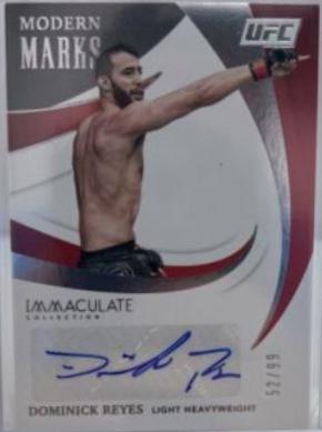 Dominick Reyes Ufc Cards 2021 Panini Immaculate UFC Modern Marks Autograph