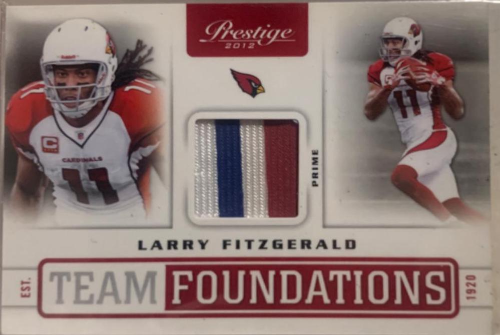 Larry Fitzgerald #19 Football Cards 2012 Panini Prestige Team Foundations Materials