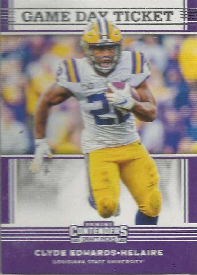 Clyde Edwards Helaire #31 Football Cards 2020 Panini Contenders Draft Picks Game Day Ticket
