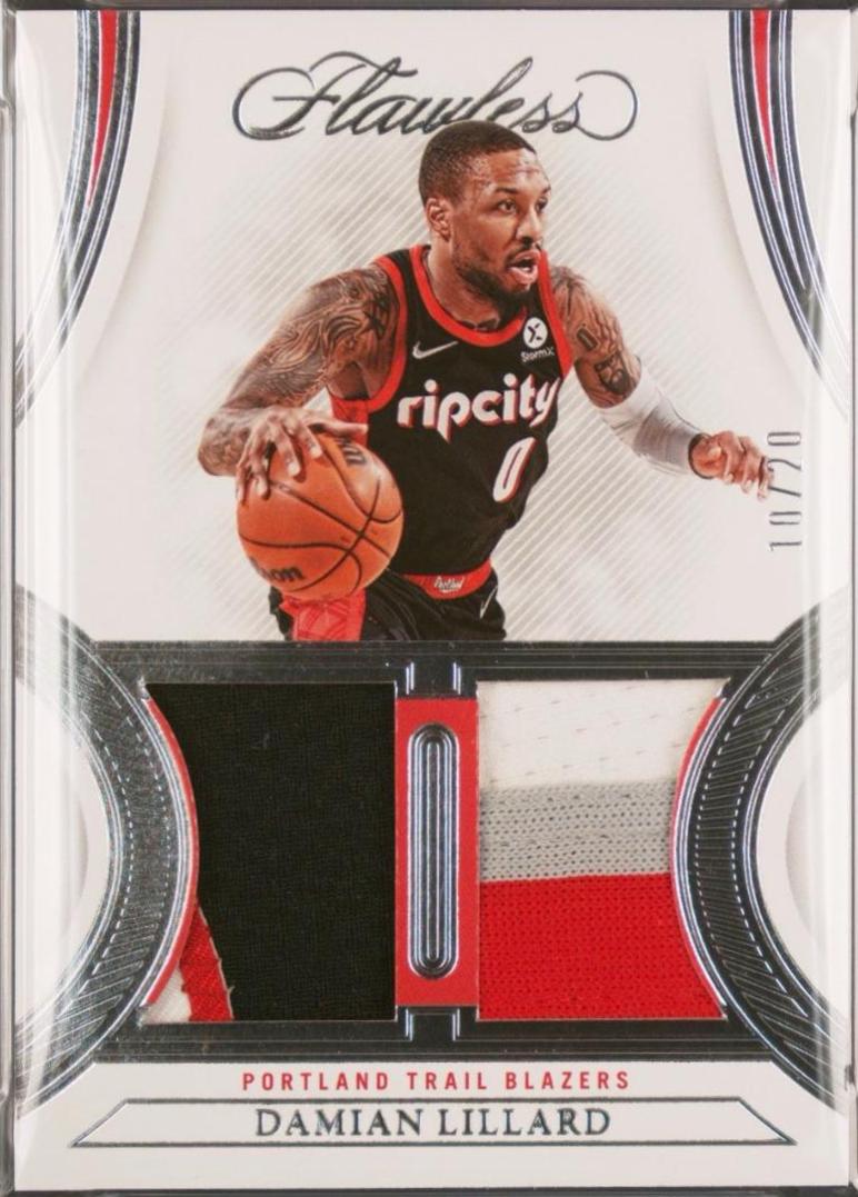 Damian Lillard #DP-DML 2021-22 Panini Flawless Basketball Dual Patches