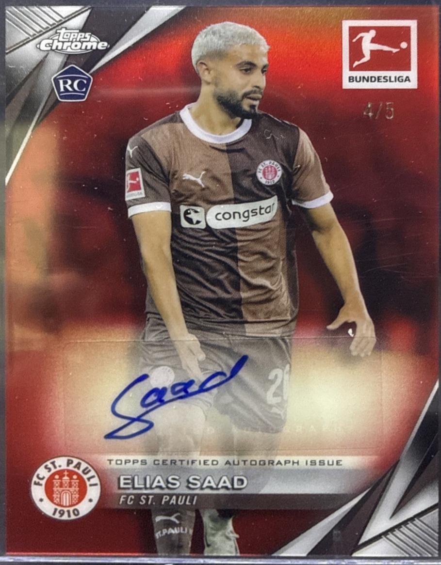 Elias Saad #BA-ESA 2024 Topps Chrome Bundesliga Autograph Soccer