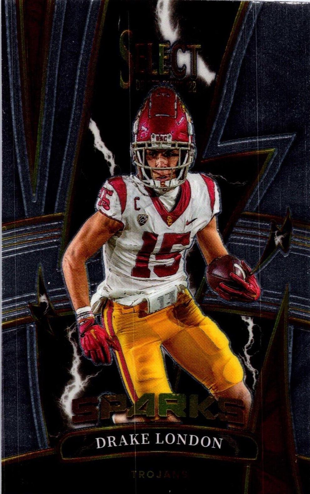 Drake London #SPDL Football Cards 2022 Panini Select Draft Picks Sparks