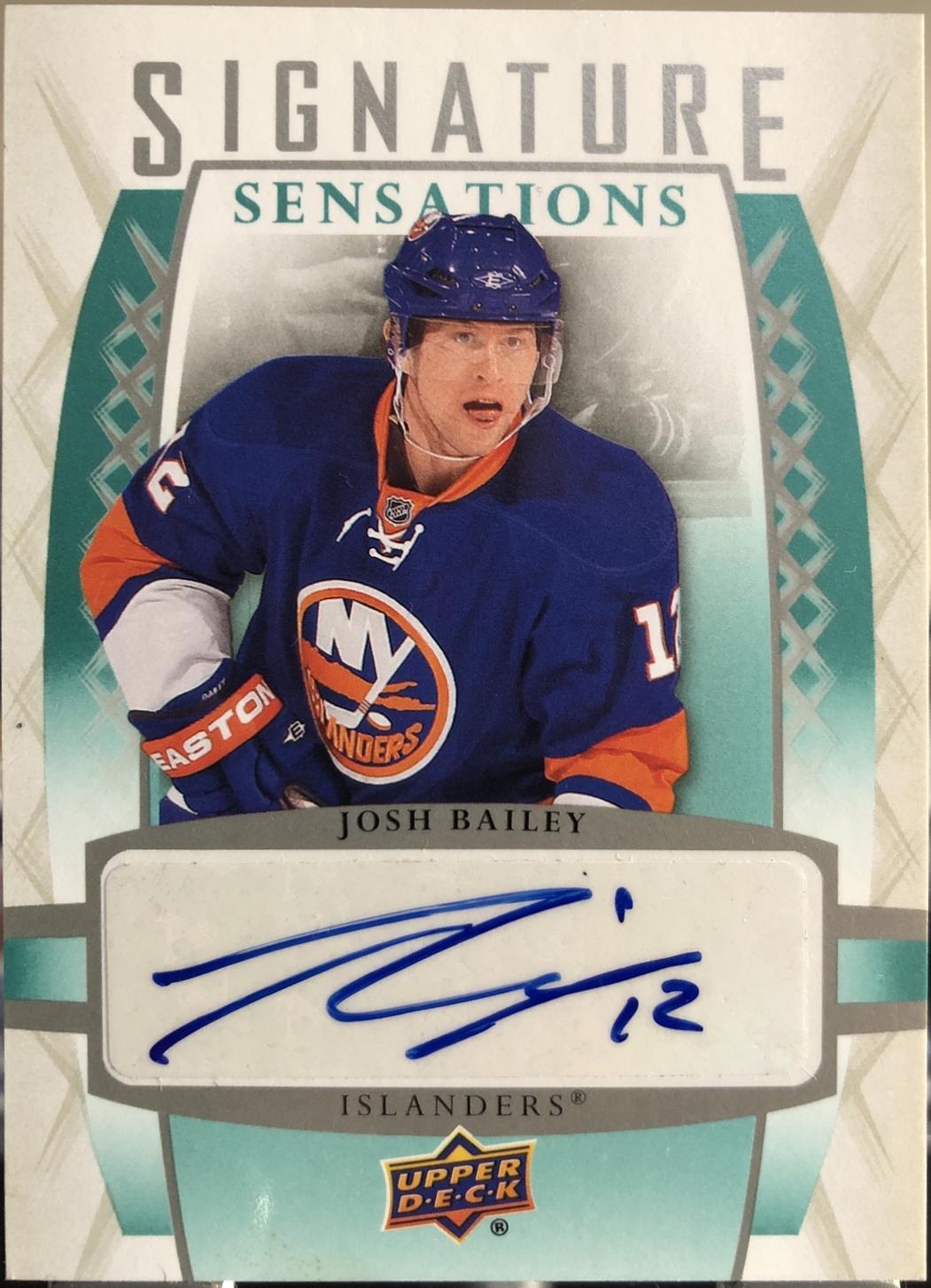Josh Bailey #SS-BA 2011-12 Upper Deck Hockey Signatures Sensations