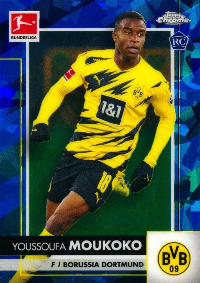 Youssoufa Moukoko #29 Soccer Cards 2020 Topps Chrome Bundesliga Sapphire