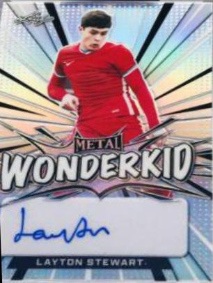 Layton Stewart #WK-LS1 2022 Leaf Metal Wonderkid Autographs Soccer