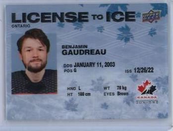 Benjamin Gaudreau #LI-46 2023 Upper Deck Team Canada Juniors License To Ice Hockey