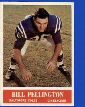 Bill Pellington #9 Football Cards 1964 Philadelphia