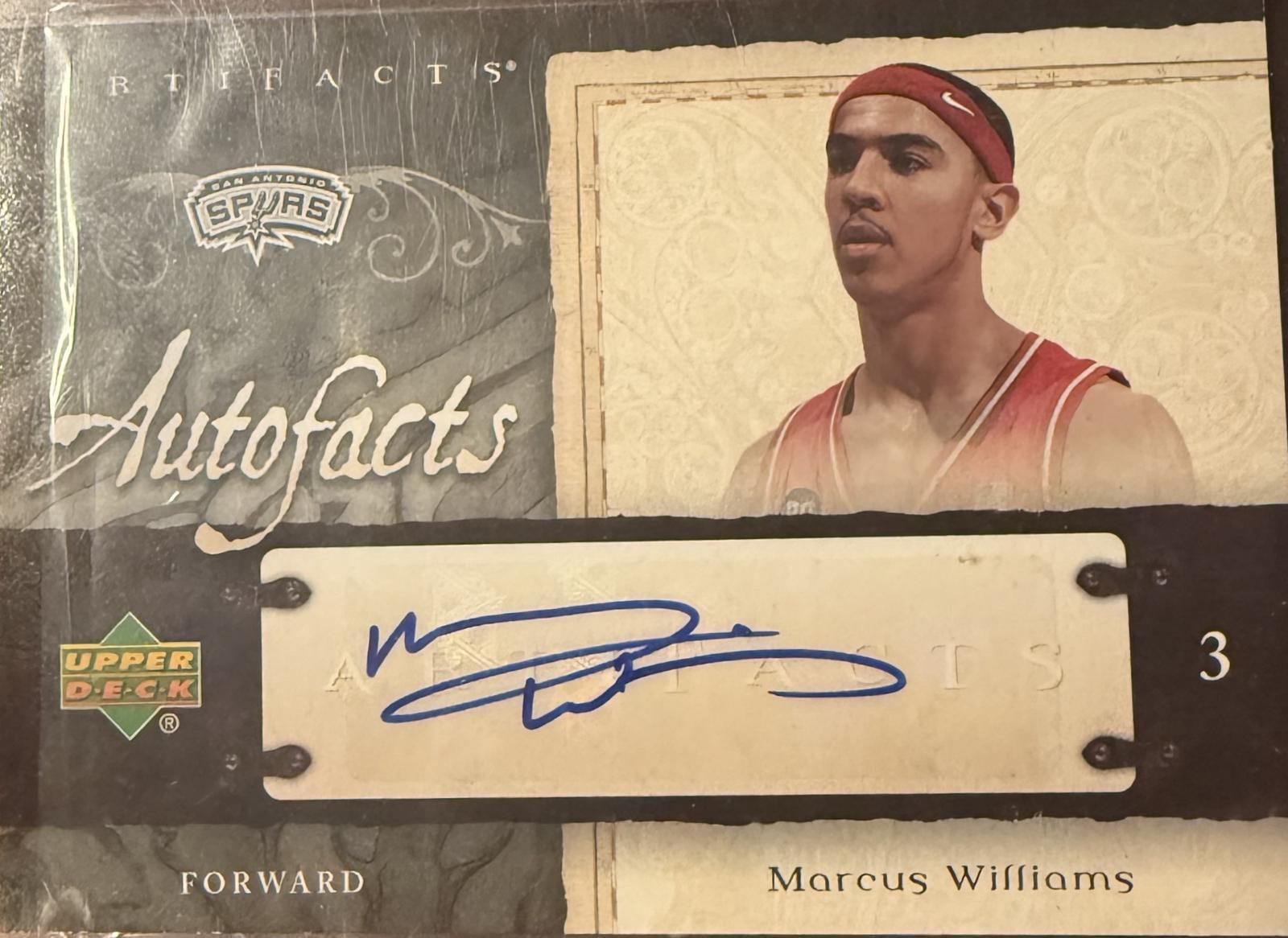 Marcus Williams #3 Basketball Cards 2007 Upper Deck Artifacts Autofacts