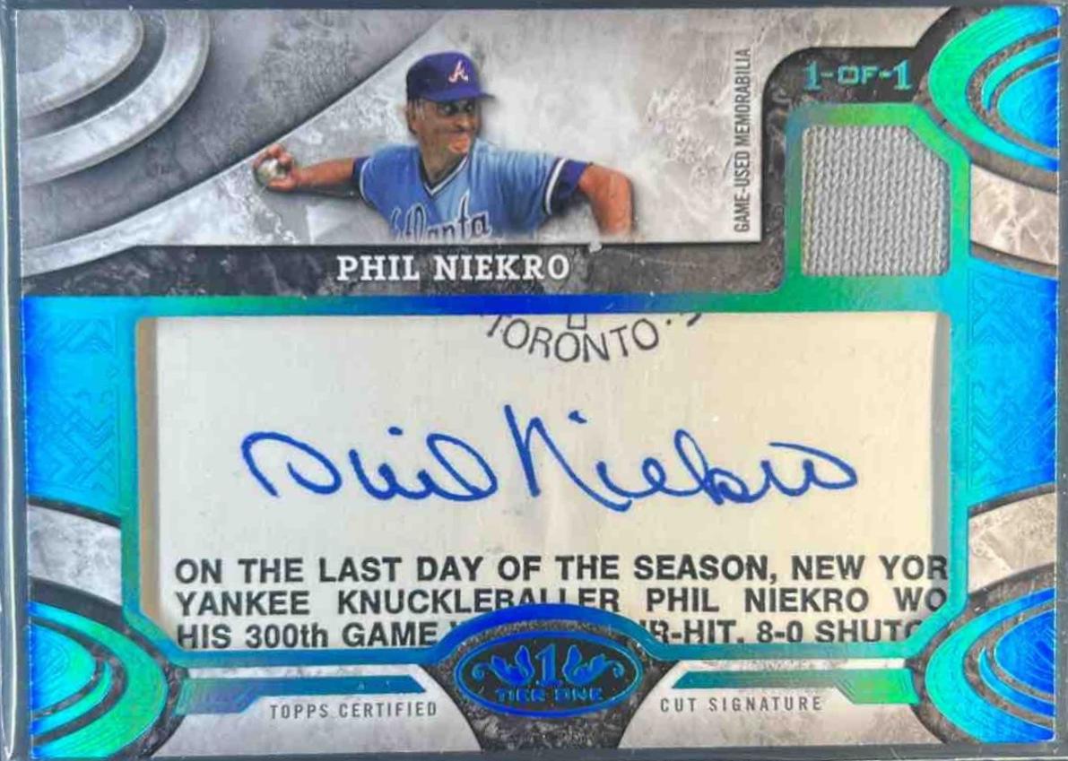 Phil Niekro #T1CSR-PN 2025 Topps Tier One Cut Signature Relic Baseball
