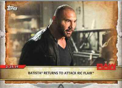Batista Returns to Attack Ric Flair #44 Wrestling Cards 2020 Topps WWE Road to WrestleMania