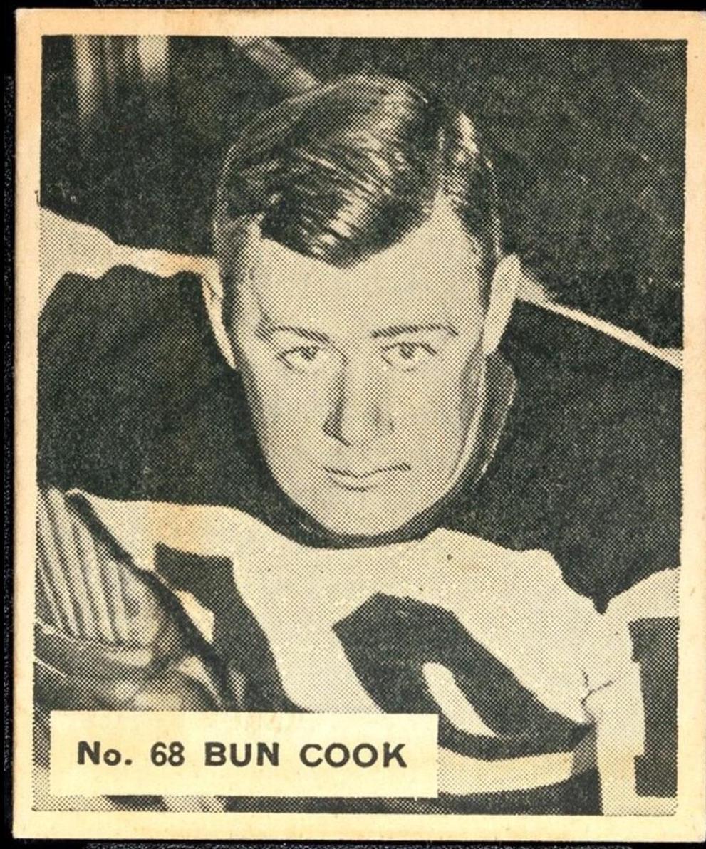 Bun Cook #68 1937 V356 World Wide Gum Hockey