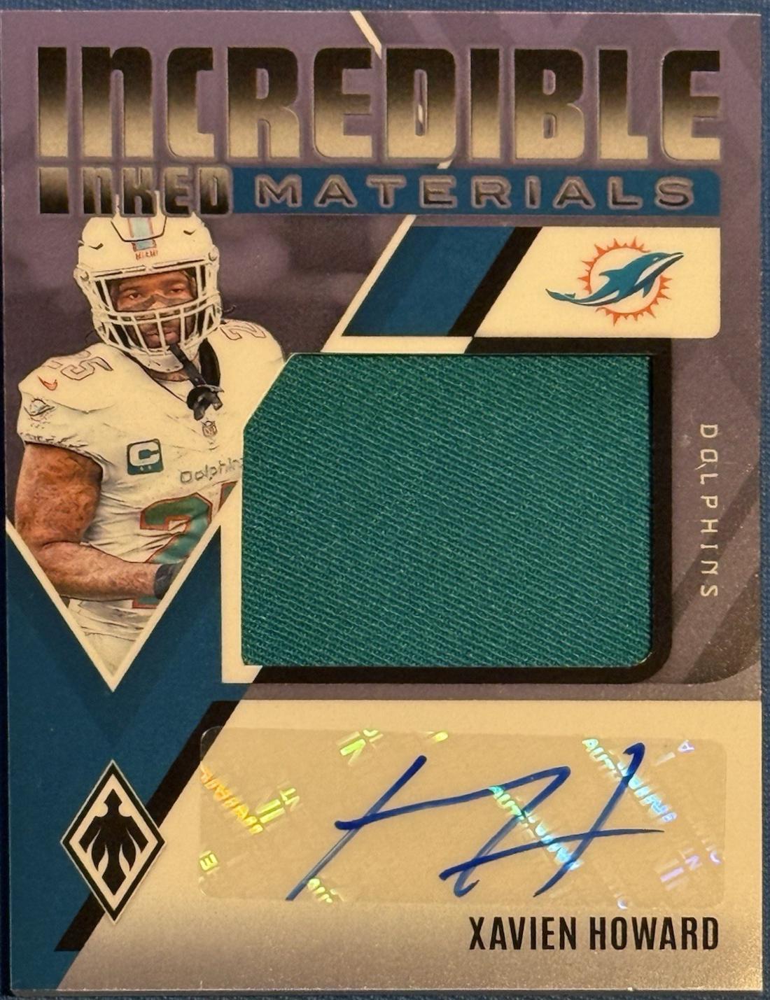 Xavien Howard #IIM-XHD Football Cards 2024 Panini Phoenix Incredible Inked Materials