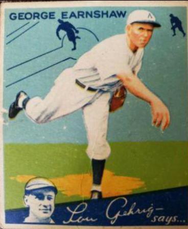 George Earnshaw #93 1934 World Wide Gum Baseball