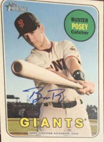 Buster Posey #BP Baseball Cards 2018 Topps Heritage Real One Autographs
