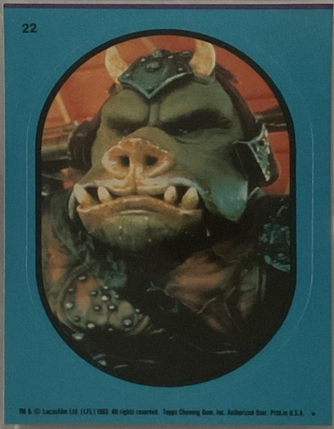 Gamorrean Guard #22 1983 Star Wars: Return of the Jedi Sticker