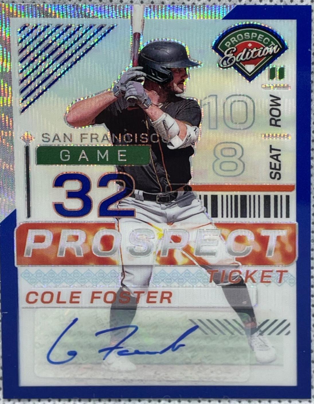 Cole Foster [Blue Wave Holo Ticket Signature] #94 Prices | 2024 Panini ...