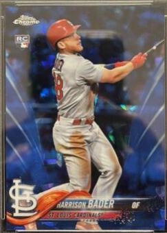 Harrison Bader #21 Baseball Cards 2018 Topps Chrome Sapphire
