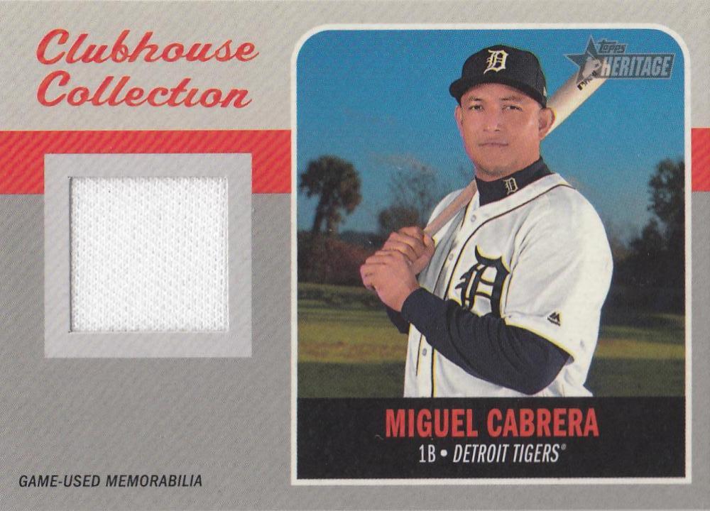 Miguel Cabrera #ECCR-MC Baseball Cards 2019 Topps Heritage Exclusive Clubhouse Collection Relics