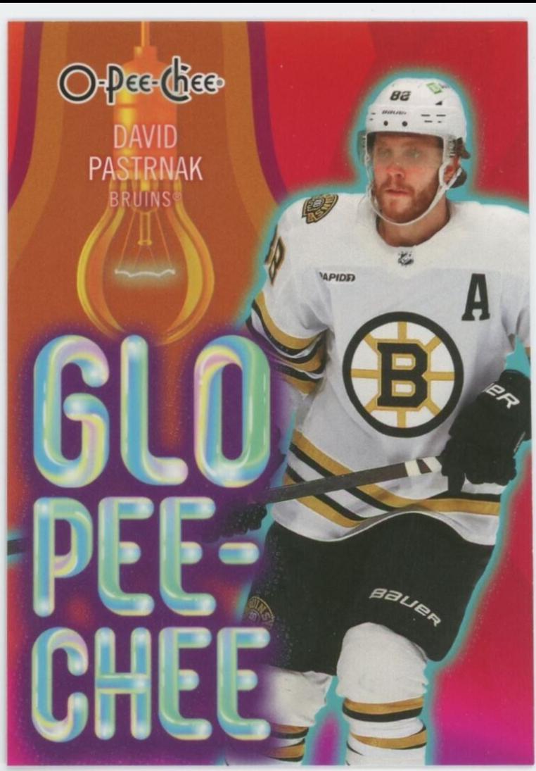 David Pastrnak #GLO-5 Hockey Cards 2024 O-Pee-Chee Glo-Pee-Chee