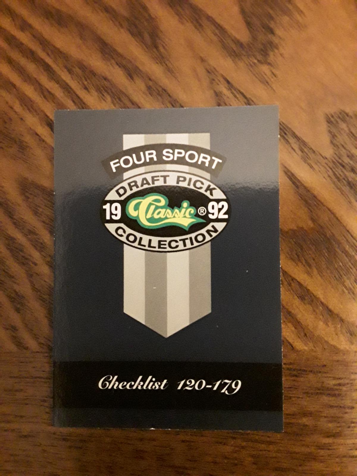 Checklist #322 1992 Classic 4 Sport Baseball