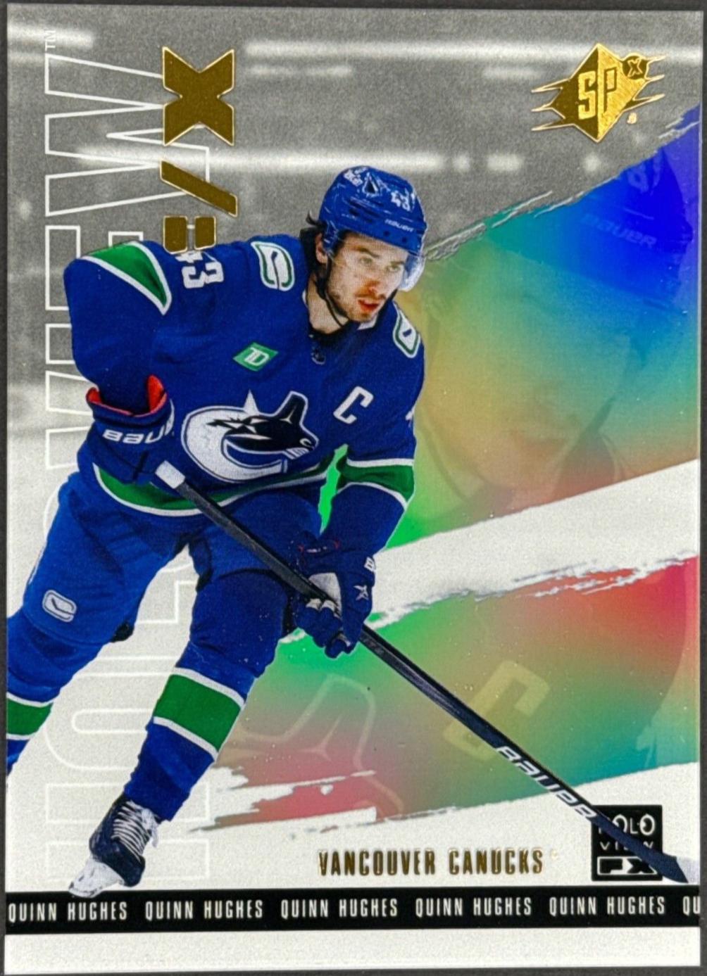 Quinn Hughes #HV-26 Hockey Cards 2024 SPx Holoview FX