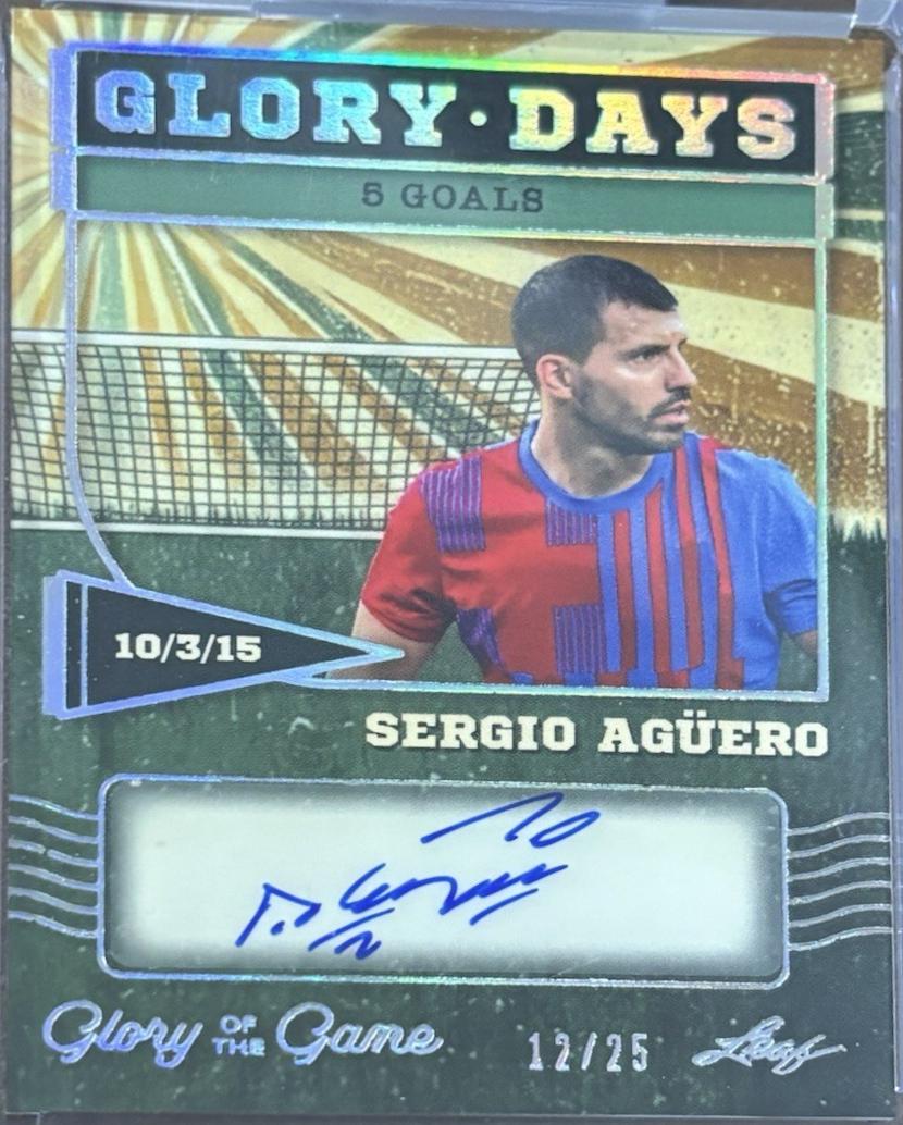 Sergio Aguero #GD-SA1 2026 Leaf Glory Of The Game Glory Days Autograph Soccer